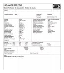 Motor Weg Trifásico 3 Hp 1200 Rpm Arm Hierro 220/440v Mod. 13258784