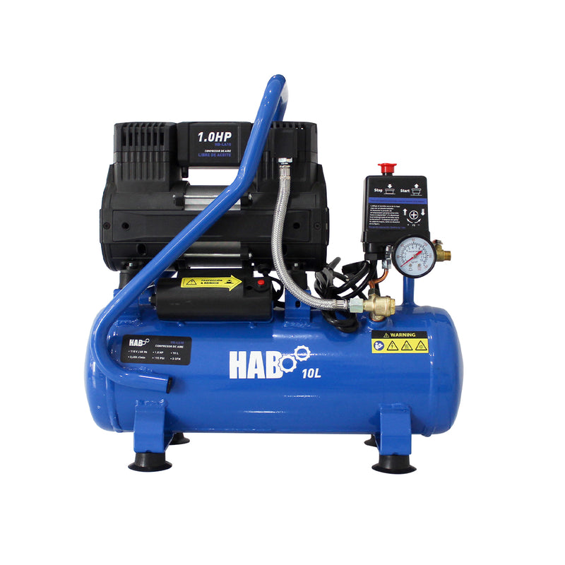 Compresor De Aire Electrico 1 Hp 10 Lt Libre De Aceite 110v