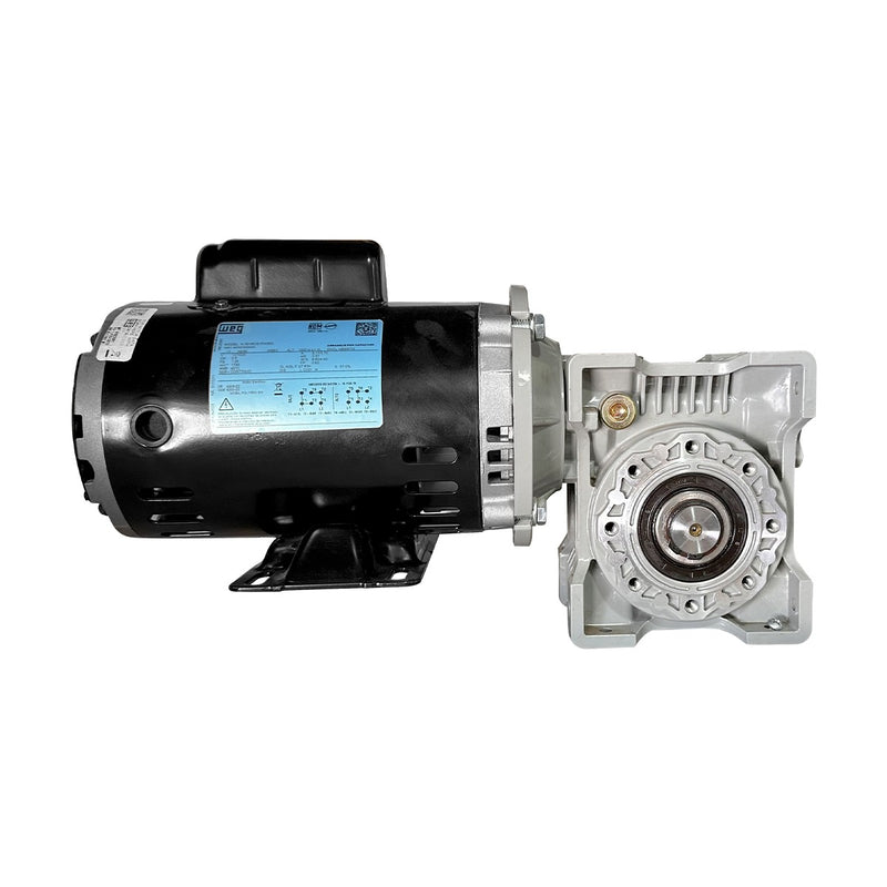 Motorreductor HAB Corona Sin Fin 90° Tamaño RV40 Monofasico 1 HP Armazon 56C 10:1 175 RPM Flecha 3/4"