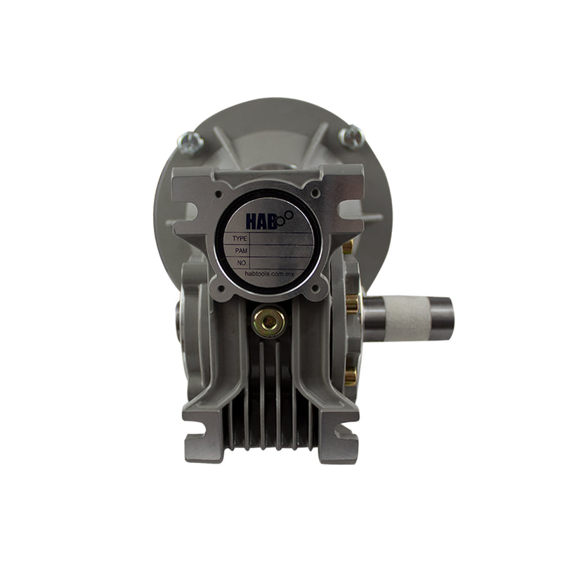 Motorreductor HAB Corona Sin Fin 90° Tamaño RV63 Trifasico 0.5 HP Armazon 56C 100:1 18 RPM Flecha 1 1/8"