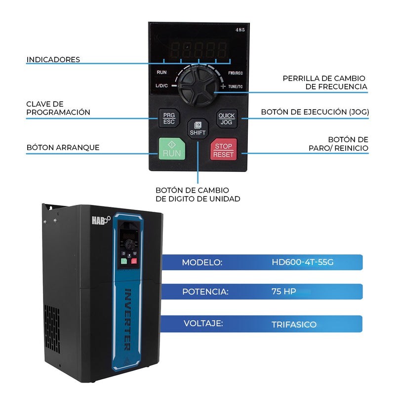 Variador De Frecuencia Hab Motor 75 Hp Trifasico 440v 110amp