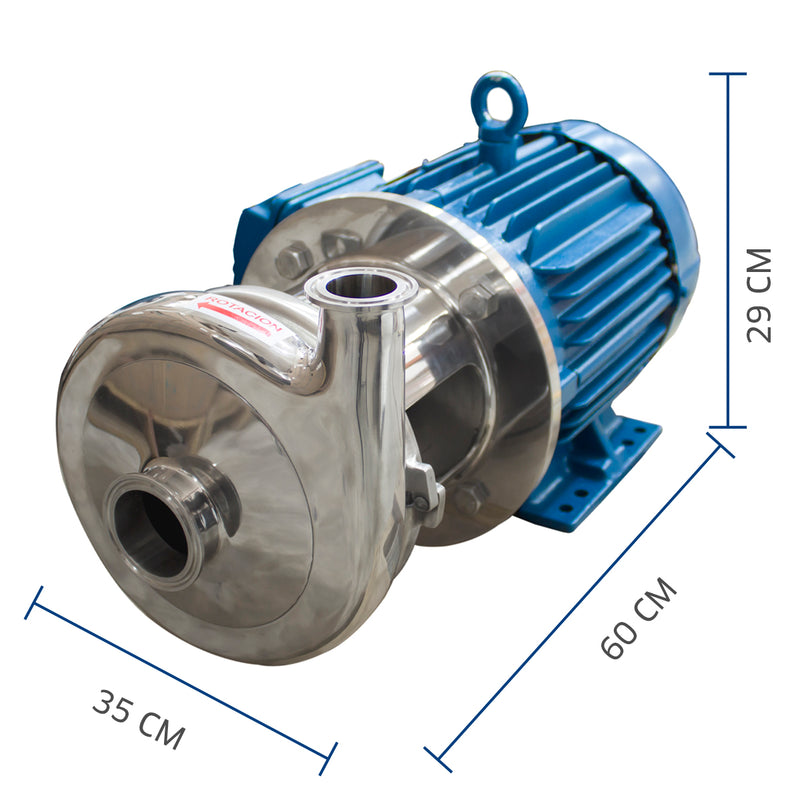 Bomba WEG Trifasica 3 HP 1800 RPM Arm. 182 Cabezal 3 X 2 Acero Inoxidable