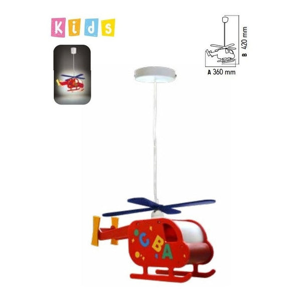 Candil Infantil Colgante Decorativo Tipo Helicóptero 40w Exhibicion