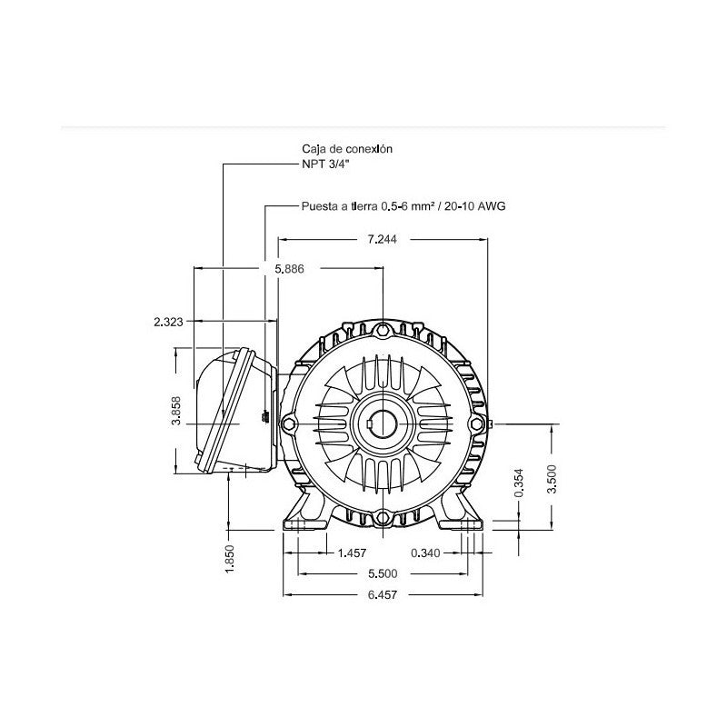 Motor Weg Trifásico 2 HP 1750 Rpm Eficiencia Premium 220/440 Mod. 12860480