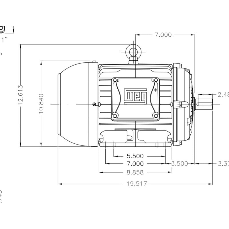 Motor Weg Trifásico 7.5hp 3520 Rpm 230/460v Arm 213 Mod. 12906561