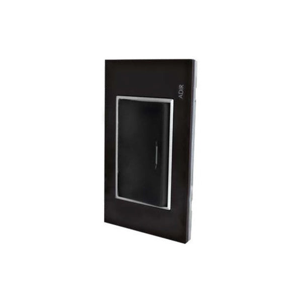 Placa Cristal Negro Linea Tiffany Con 1 Apagador Escalera