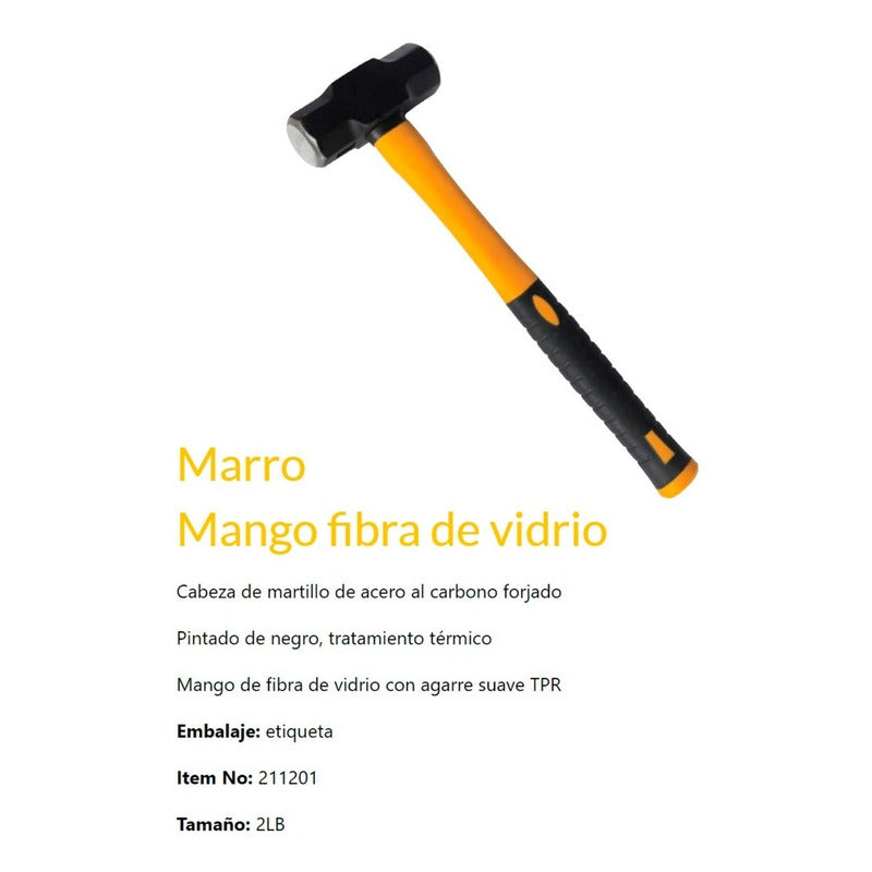 Marro Mango Fibra De Vidrio 4lbs.