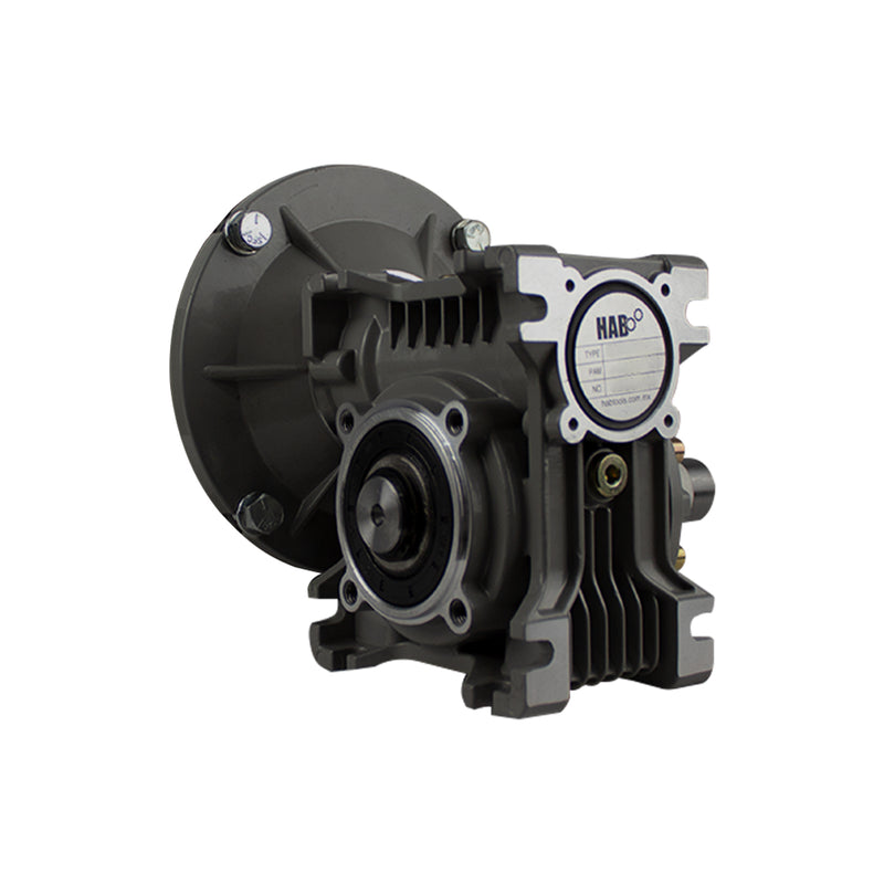 Motorreductor HAB Corona Sin Fin 90° Tamaño RV50 Monofasico 0.5 HP Armazon 56C 25:1 70 RPM Flecha 1"